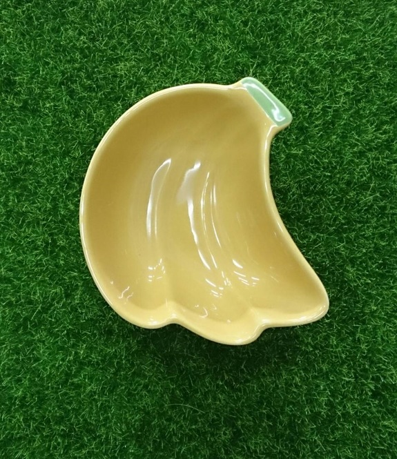 香蕉造型陶瓷食盆-(適合黃金鼠)-特價49元