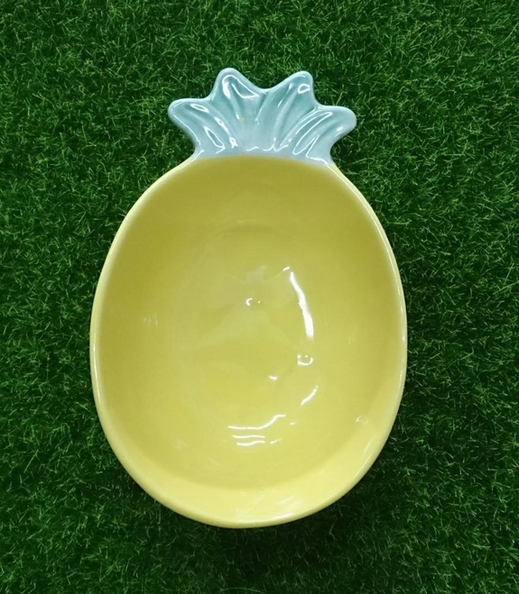 鳳梨造型陶瓷食盆-(適合黃金鼠)-特價49元