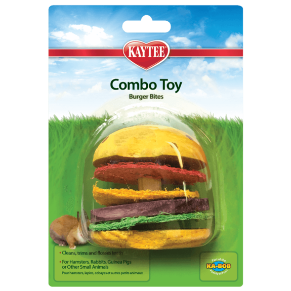 Kaytee 木頭磨牙玩具-漢堡(夾層為絲瓜纖維)