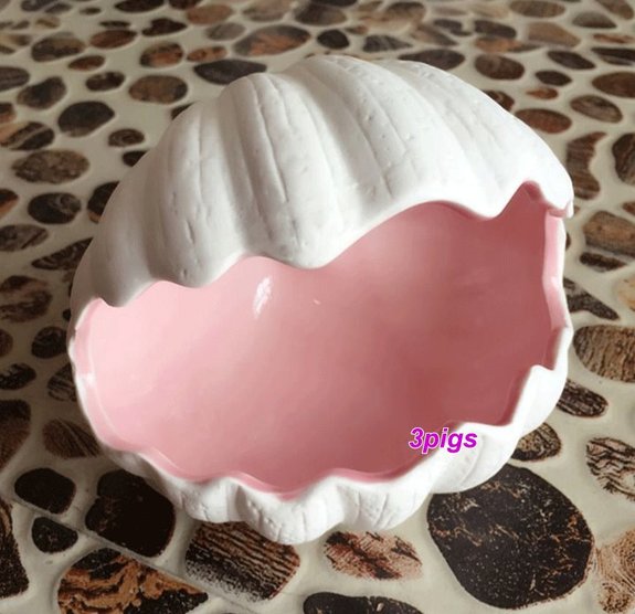 (特價)消暑海洋貝殼陶瓷窩-粉色-小-三線適用