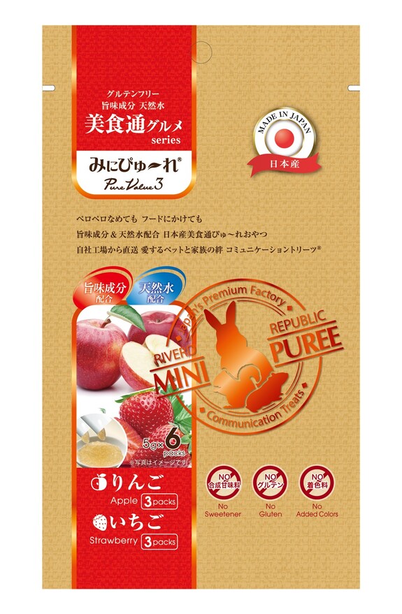 MINI PUREE 小動物用蔬果泥-蘋果&草莓(原包裝6入)