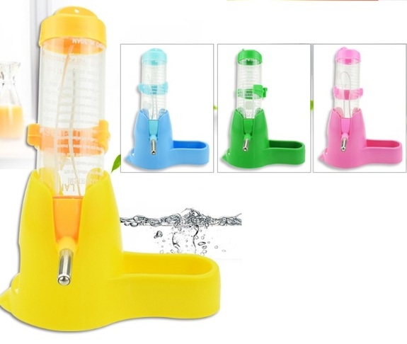 倉鼠用固定式三合一水架+水瓶(有毛邊-特價販售)-顏色隨機-套組