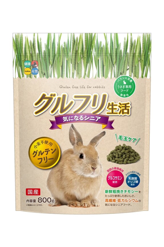 日本 Hipet 高齡兔用牧草主食(無麩質)-800g (金兔)